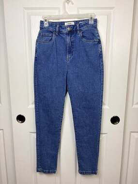 Cotton On High Rise Stretch Mom Jeans Tapered Leg Medium Wash Size 6